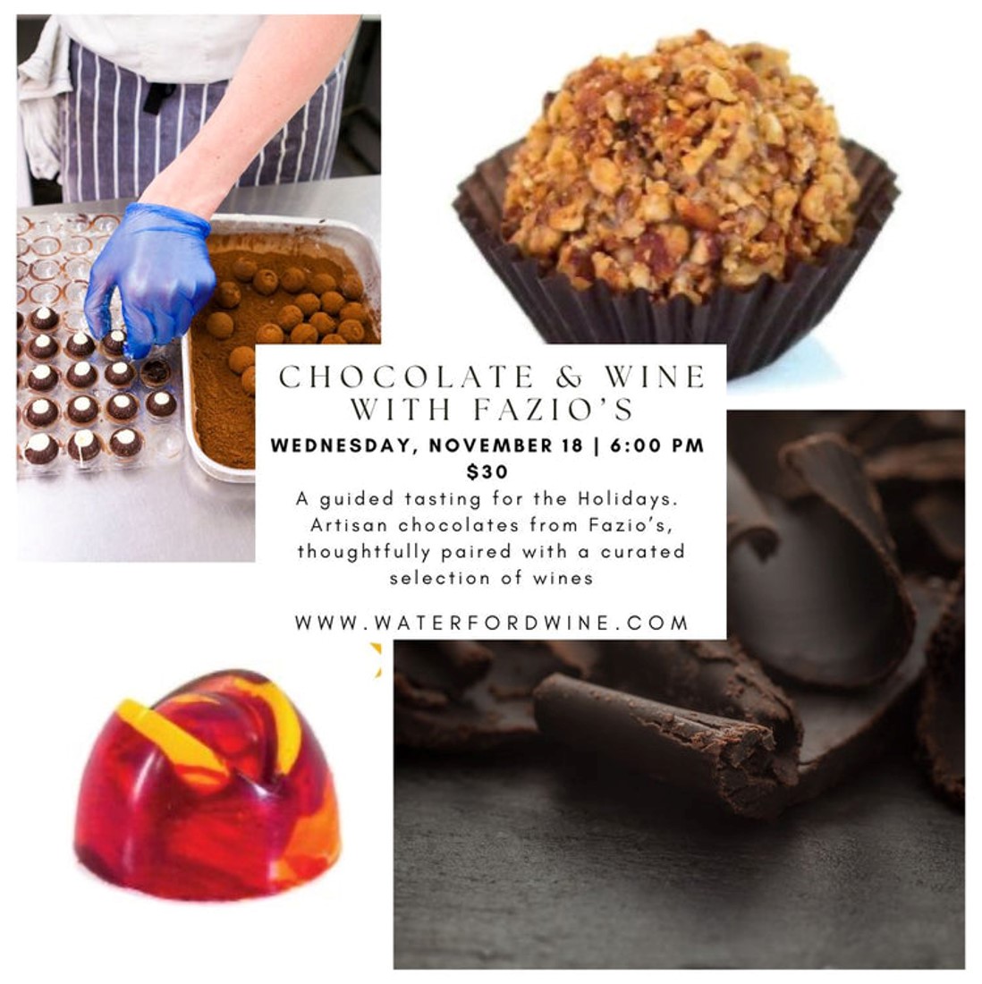 Milwaukee Holiday Chocolate & Wine Pairing with Fazios Chocolates